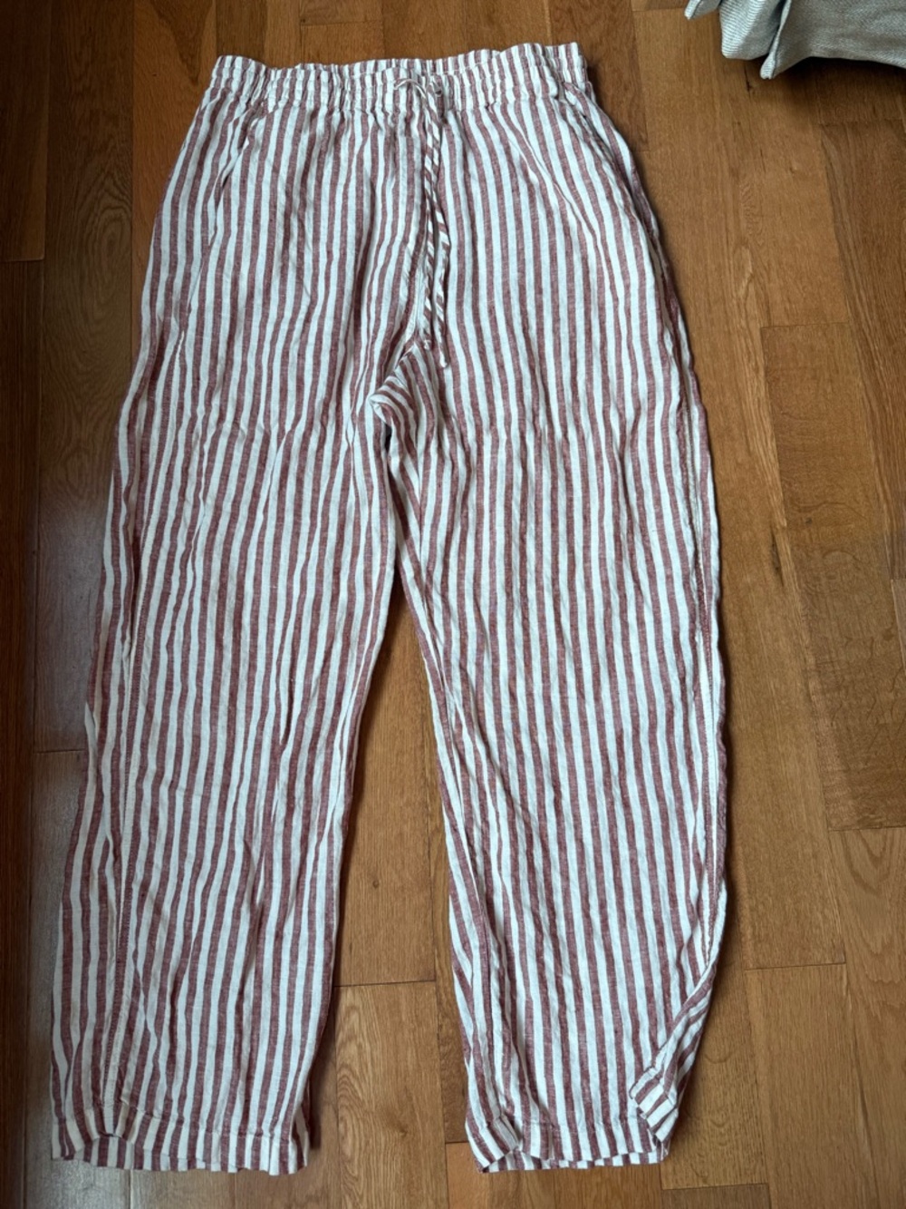 Banana Republic Red and cream stripe linen pants